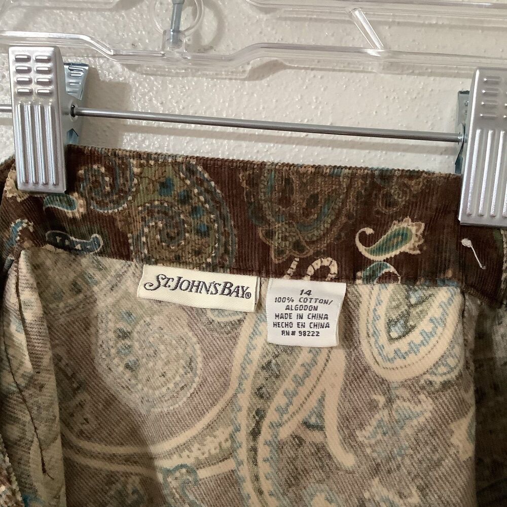 Vintage Y2K Corduroy Western Boho Fairycore Brown Paisley Cotton Fairy Skirt 14 - Picture 10 of 10